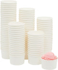 Juvale Ice Cream Cups - 8 oz, White, 100 Count - Disposable Paper Dessert & Sundae Cups & Ice Cream Bowls for Sundae Bar 100 Count (Pack of 1)