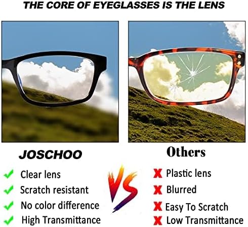 JOSCHOO Computer Reading Glasses for Women and Men 6 Pack Blue Light Blocking Spring Hinge Readers Mix Color 1.75 x