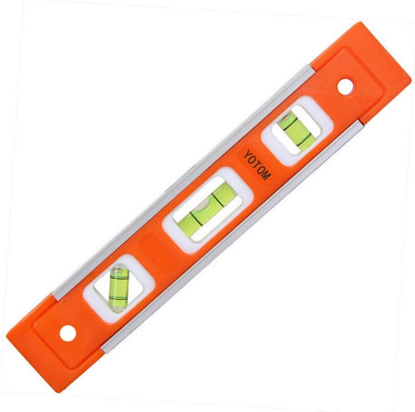 2pcs 9 inch Aluminum-Sided Magnetic Torpedo Level, Box Level Spirit Bubble level - Orange