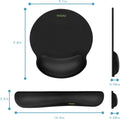 Comfy Mee Premium Memory Foam Keyboard and Mouse Wrist Rest Pads Set- for Comfortable Typing &Wrist Pain Relief (Pack of 2) Black 2P-Keyboard and