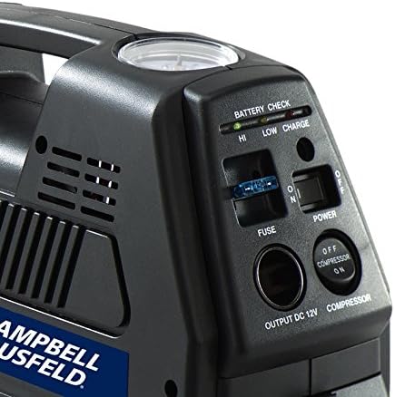 Campbell Hausfeld 12 Volt Inflator, Rechargeable, Compressor for Tire Inflation (CC2300) 230 PSI Rechargeable