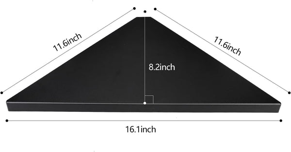 evron Corner Mounting Shelf Set of 2 – Easy to Install Floating Wall Shelves with Wood Grain Finish, Durable and Waterproof ABS Plastic for