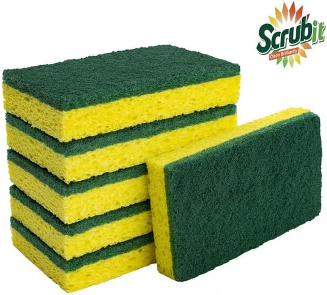 SCRUBIT Heavy Duty Scrub Sponges - Dishwashing Sponge along with a Tough Scourin