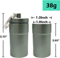 2 Packs 100 Tablets Nitro Bottle Holder, EFFIET Waterproof Metal Pill Bottle Container Capsule Match Container for Geocaching Quarters Cash Hider