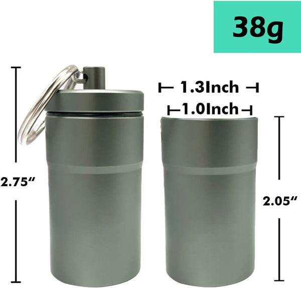 2 Packs 100 Tablets Nitro Bottle Holder, EFFIET Waterproof Metal Pill Bottle Container Capsule Match Container for Geocaching Quarters Cash Hider