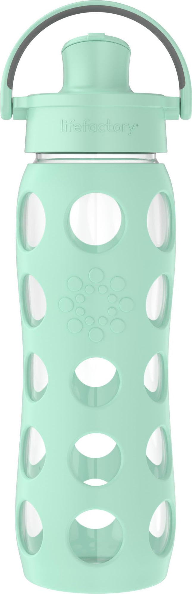 Lifefactory 22-Ounce Glass Water Bottle with Active Flip Cap and Protective Sili