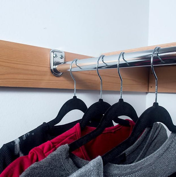 Design House Closet Rod, Adjustable, 27-Inches to 48-Inches, Steel Construction, Polished Chrome, 2.75 in. D x 42.0 In. L, 206045 Polished Chrome 48"