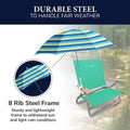 CARIBBEAN JOE Umbrella for Beach Chair, Adjustable and Universal, UV Protection (Bold Stripe, 4ft Arc)