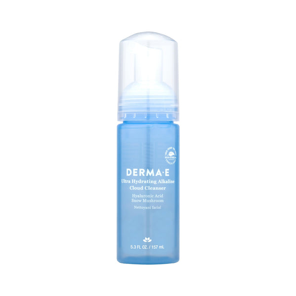 Derma E Ultra Hydrating Alkaline Cloud Cleanser â Gentle Foaming Face Wash with Hyaluronic Acid â Vegan Daily Facial Cleansing, 5.3 Oz