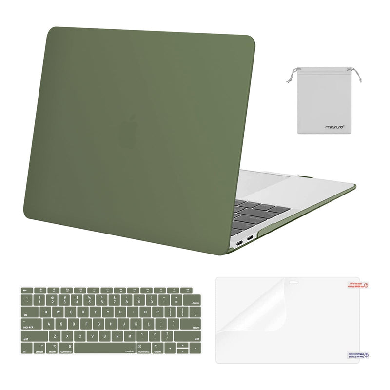 MOSISO Compatible with MacBook Air 13 inch Case M1 2021 2020 2019 2018 Army Green