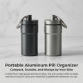 2 Packs 100 Tablets Nitro Bottle Holder, EFFIET Waterproof Metal Pill Bottle Container Capsule Match Container for Geocaching Quarters Cash Hider