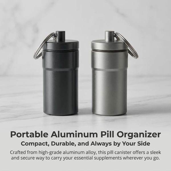 2 Packs 100 Tablets Nitro Bottle Holder, EFFIET Waterproof Metal Pill Bottle Container Capsule Match Container for Geocaching Quarters Cash Hider