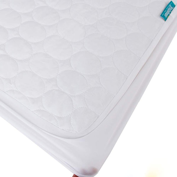 Crib Mattress Protector Sheets Waterproof 2 Pack, Quilted Crib Mattress Pad Cover Fitted Fits for Toddler Bed Mattress, White, 52â X 28â