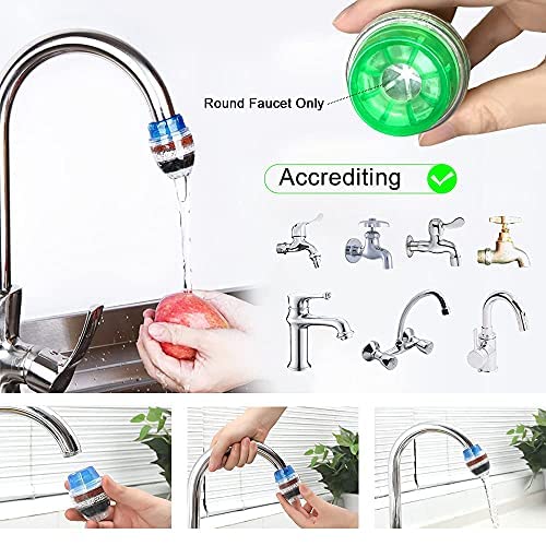 3 Pack Faucet Mount Filters,Faucet Water Filter Purifier Kitchen Tap Filtration Activated Carbon Removes Chlorine Fluori