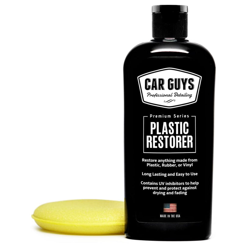 CAR GUYS Plastic Restorer | Bring Plastic, Rubber, and Vinyl Back to Life! | User Friendly Trim Restorer | Safe Auto Detailing Supplies | 8 Oz Kit