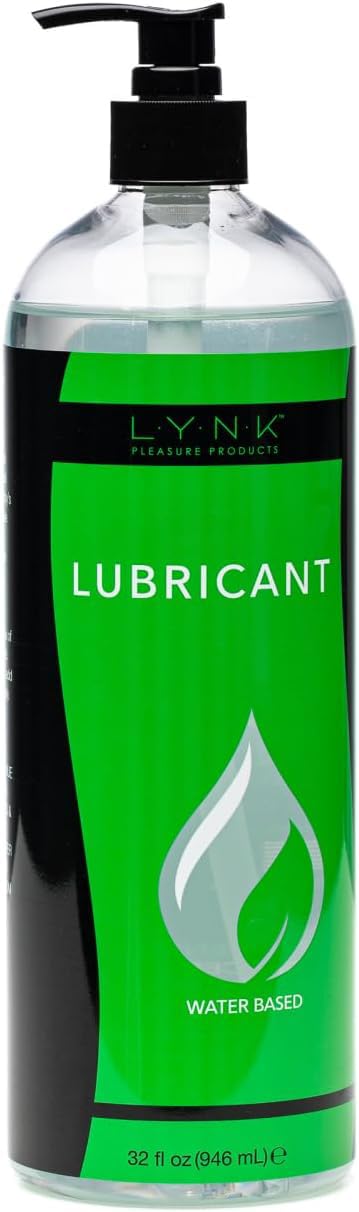 LYNK Water Based Lube 8 oz w/Hand Pump, Long Lasting Easy Clean Gel Lubricant for Privacy Compatible Latex or Silicone Toys, Couples Men or Women