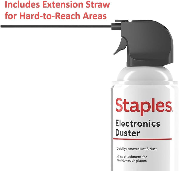 Staples Compressed Air Duster, 10 oz Can, Electronics & Keyboards, Office