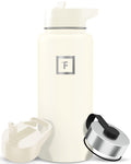 IRON °FLASK 32 oz Wide Mouth Water Bottle with 3 Lids | Insulated Stainless Steel Sports Water Bottle with 3 Leakproof Lids - BPA Free, Cold 24