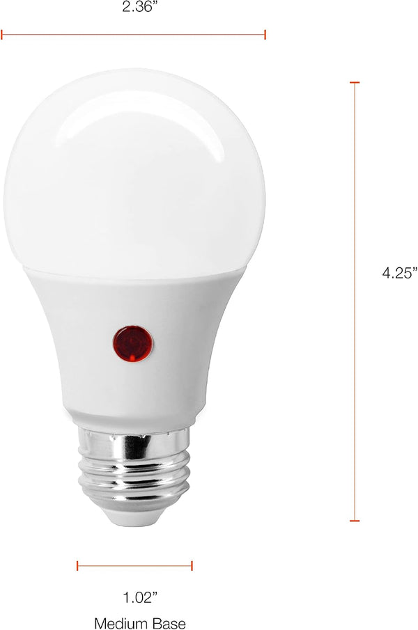 Sylvania Dusk to Dawn A19 LED Light Bulb with Auto On/Off Light Sensor, 60W=9W, 800 Lumens, 2700K, Soft White - 1 Pack (41288) Soft White A19 1 Pack
