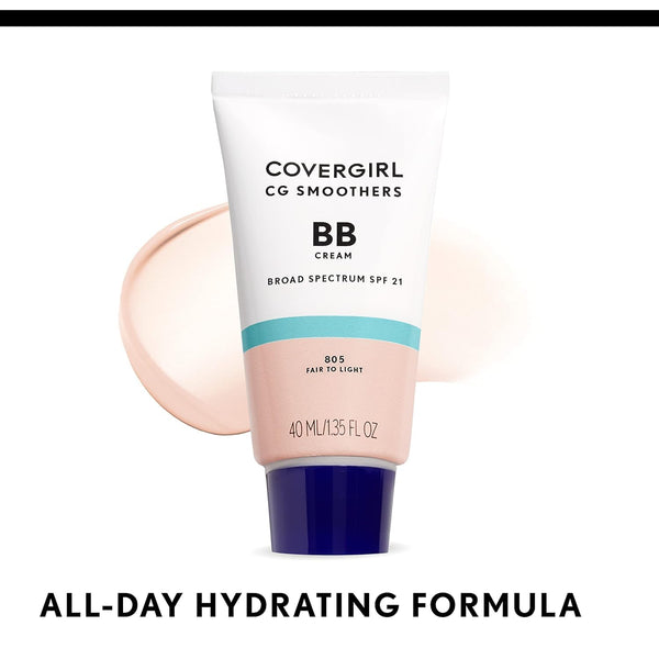 COVERGIRL Smoothers Lightweight BB Cream, 1 Tube (1.35 Ounce), Light to Medium 810 Skin Tones, Hydrating BB Cream with SPF 21 Sun Protection
