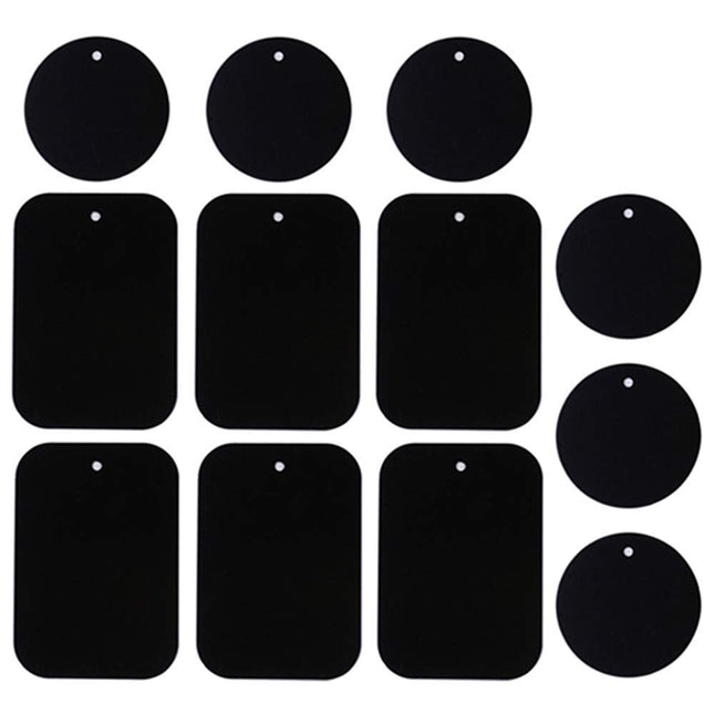 Smartphones Metal Plate 12 Pack for Phone Car Mount Holder Cradle with 3M Adhesive (Compatible with Magnetic Mounts) - 6