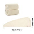 M-bestl 2 Pack Microfiber Hair Towel Wrap,Hair Drying Towel with Button, Absorbent and Soft,Anti-frizz Towel to Dry Hair Quickly(Beige&Beige)
