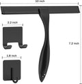 All-Purpose Stainless Steel Shower Squeegee for Shower Doors with 2 Adhesive Hooks, Bathroom Cleaner Tool Household Window Mirror Squeegee for