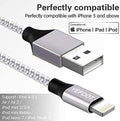 [Apple MFi Certified] 6Pack(3/3/6/6/6/10FT) iPhone Charger Nylon Braided Fast Charging Lightning Cable Compatible iPhone