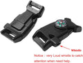 CooBigo 5/8" Compass Whistle Buckle Plastic Paracord Bracelet Outdoor Camping Emergency Survival Travel Kits 10pcs 5/8 Inch Black