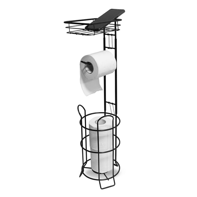 Toilet Paper Holder Stand Bathroom Toilet Paper Storage with Raised Base, Tissue
