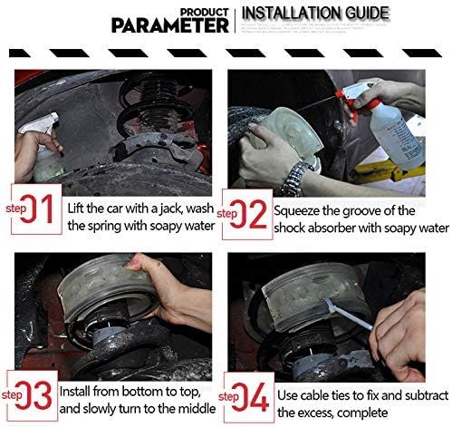 2Pcs Universal Car Coil Spring Buffer Shock Absorber Bumper Suspension Cushion for Vibration Dampening Noise Reduction Boosts Driving Comfort Kit