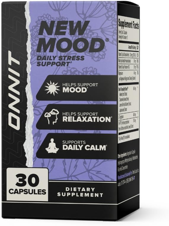 ONNIT New Mood Daily Stress Support Capsules, Sleep and Mood Support Supplement 