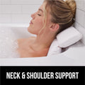 GORILLA GRIP Bath Pillow for Tub, Strong Suction Cups, Luxury Bathtub Pillows, Headrest Neck and Back Support, Relaxing Hot Tub and Home Spa