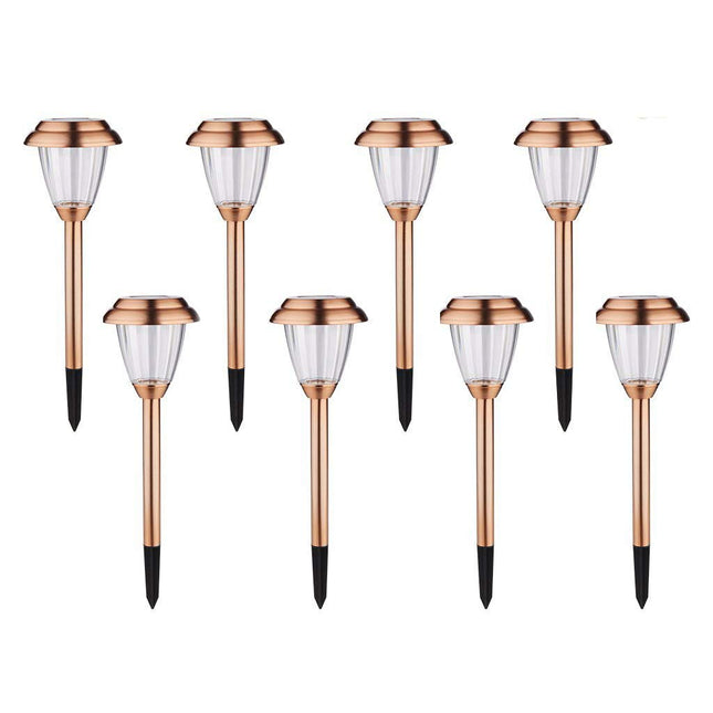 Solar Lights Outdoor - 8 Pack Copper Garden Walkway Lights Solar Powered Waterproof for Garden, Lawn, Yard, Pathway Brow