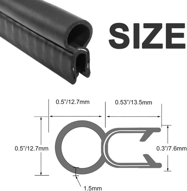 Storystore Automotive Door Weather Stripping 10 Ft EPDM Rubber Seal Strip 10 Feet