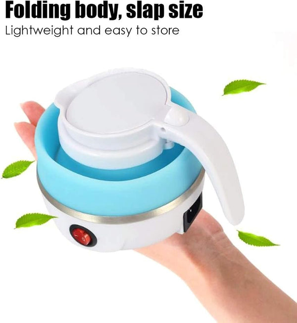 0.6L Small Travel Foldable Electric Kettle Collapsible Coffee Tea Kettle | Automatic Shut-Off,Portable Foldable,Easy Storage Blue
