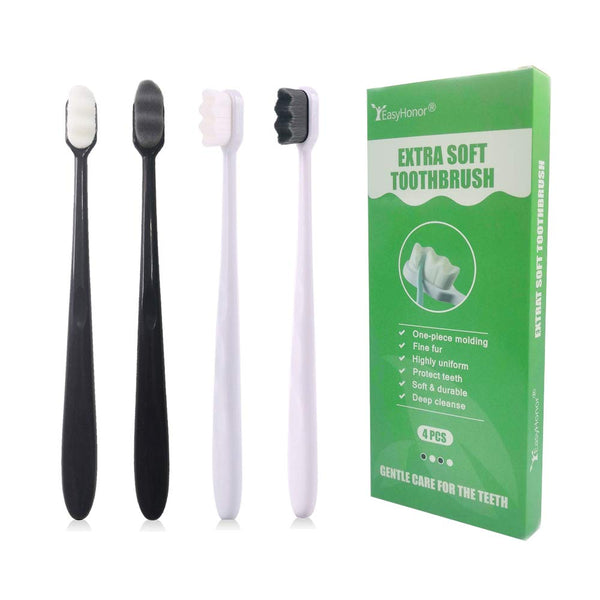 EasyHonor Extra Soft Toothbrush for Sensitive Gums,Micro Fur Manual Toothbrush, 20000 Soft Floss Bristle for Pregnant Women, Elderly, etc.