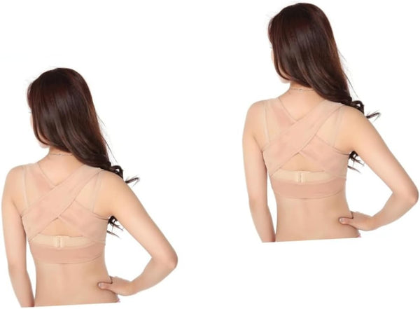 Healifty 2pcs Tank Tops Back Brace Womens Bras Push up Ladies Top Jacket Protective Gear Bracket Chest Support XXLx2pcs Skin-Colorx2pcs