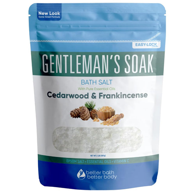 Gentleman'S Bath Salt 32 Ounces Epsom Salt with Natural Cedarwood, Frankincense,