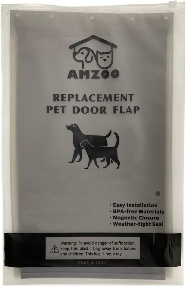 AMZOO Dog/pet Door Replacement Flap Compatible with PetSafe Measures 8 1/8” x 12 7/8” PAC11-11038 Matte Gray Medium 1