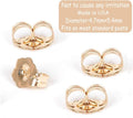 ERT 14K Gold Earring Backs - 6 Piece Replacement Yellow Gold Ear Locking for Stud Ear Rings 3 Pairs