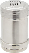 2 oz Stainless Steel Metal Salt and Pepper Shakers Set for Kitchen, Dinner Table, Cooking, Travel, Refillable, Perforated "S" and "P" Caps (3.5 in)