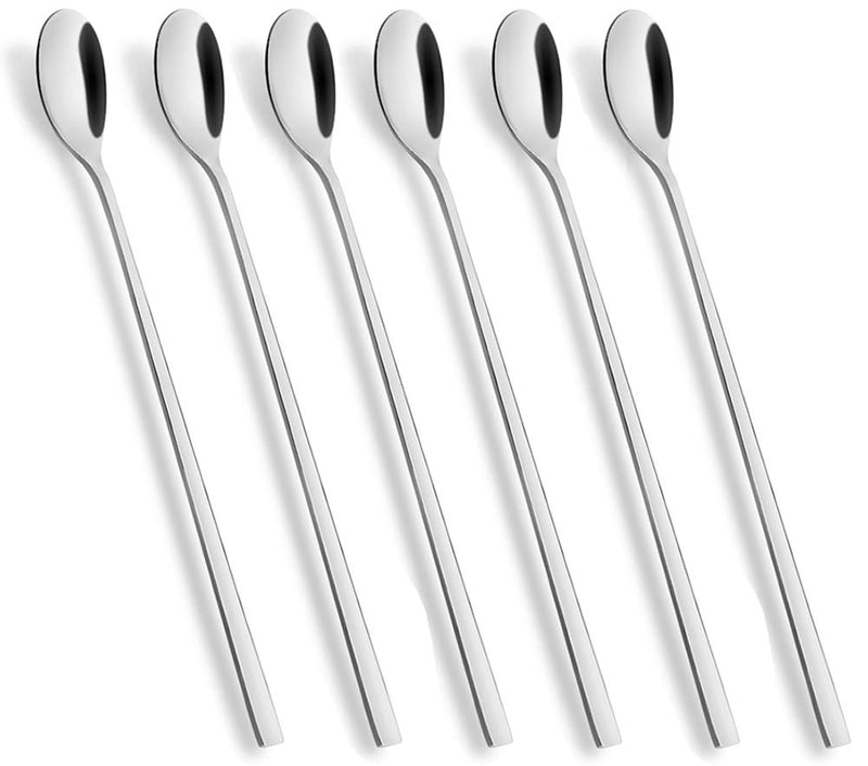 AOOSY Long Handle Spoon, Coffee Stirrers, 9-inch Ice Tea Spoon,Set of 6 | Premium 18/10 Stainless Steel Iced Teaspoon for Mothers Milks Tea Mixing