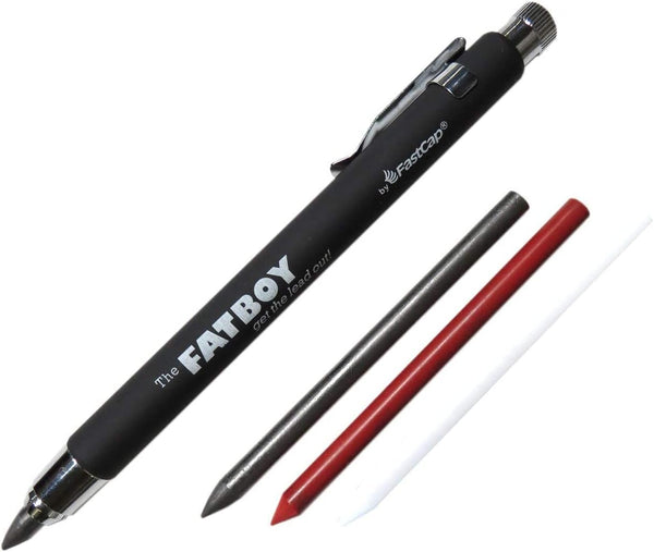 Fastcap Fatboy Mechanical Carpenter Pencil with Eraser & Clip - Perfect for Architecture Supplies and Construction Tools for Home Improvement -