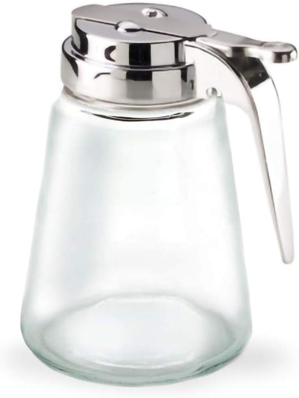 Glass Bottle Syrup Pitcher Honey Maple Syrup Dispenser Retracting Spout 12 oz