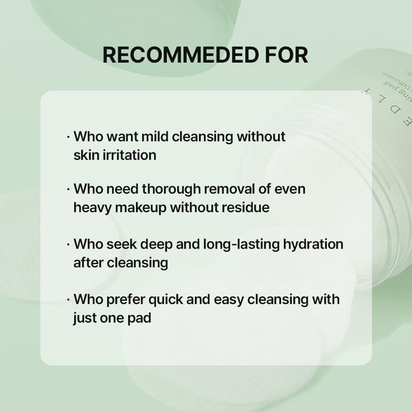 NEEDLY Mild Cleansing Pad, Makeup Remover for Sensitive Skin (60 Pads), Triple Deep Cleansing, Barrier Care with Only Two Surfactants & Panthenol,
