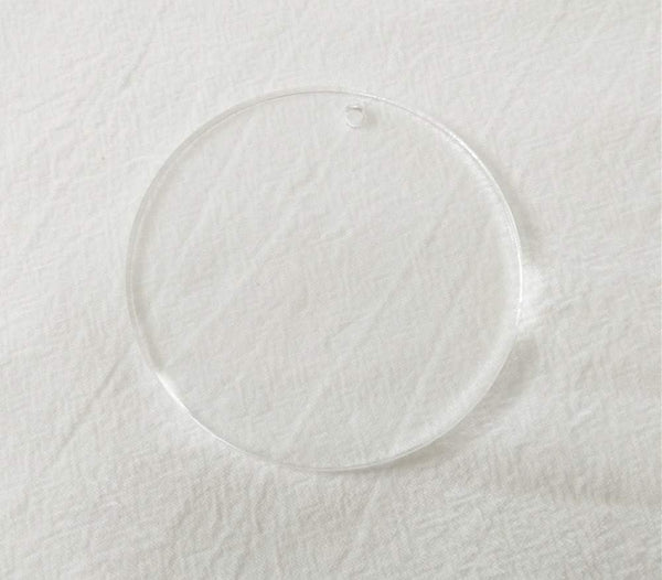 15PCS Round Acrylic Clear Keychain Blanks, Acrylic Round Circle with Hole 1/8 Inch Thick (Clear, 1") Clear 1"