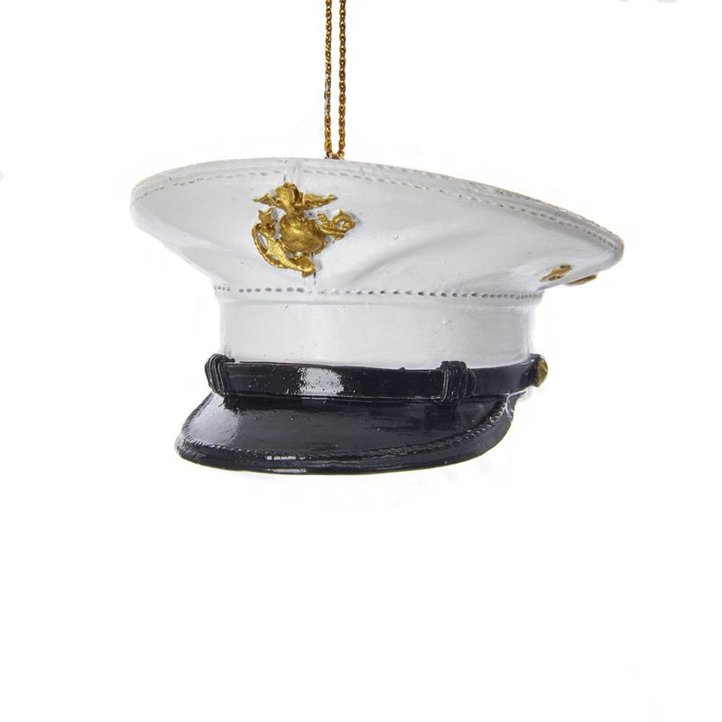 Kurt Adler Resin Ornament for Christmas Tree, U.S. Marine Corps Dress Uniform Hat White