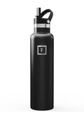 IRON °FLASK 24 oz Narrow Mouth Water Bottle with Straw | Insulated Stainless Steel Sports Water Bottle with Leakproof Straw Lid - BPA Free, Cold