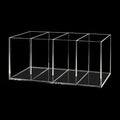 HSYMQ Acrylic Pen Holder 4 Compartments Clear Pencil Holder Organizer Makeup Brush Holder